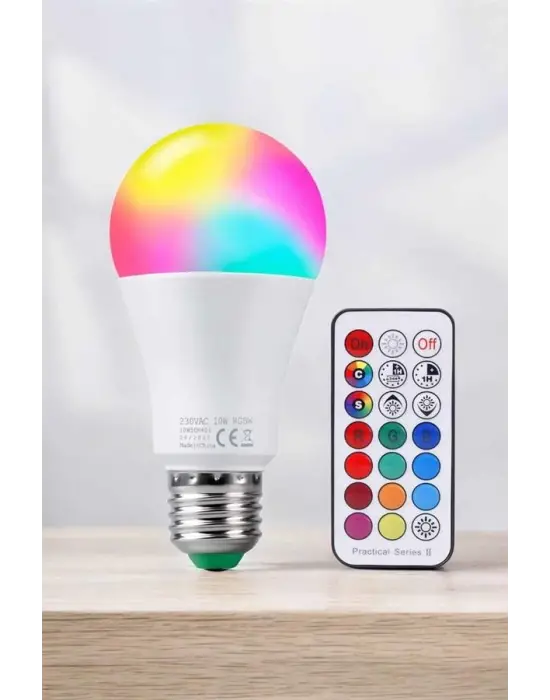 Renk Değiştirebilen Rgb Işıklı Led Ampul A+enerji 15 Watt Led Işık