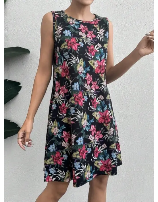 Omarı Çiçek Desenli Supreme Elbise