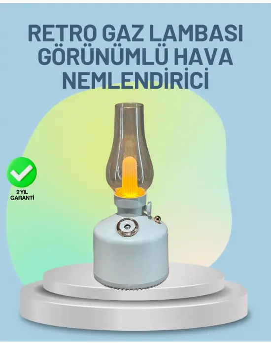 Renkli Led Işıklı Retro Gaz Lambası Aroma Terapi Mist Maker