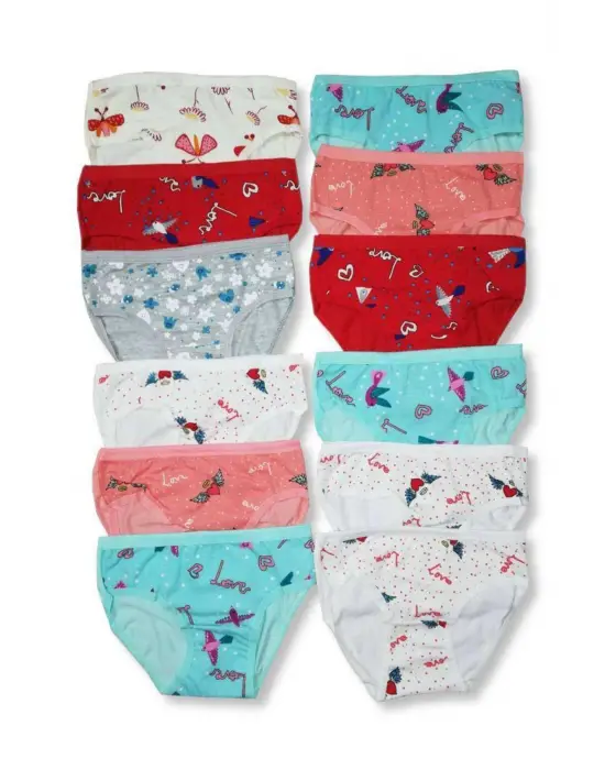 Omarı Renkli Desenleriyle Çocuk Slip Külot Seti