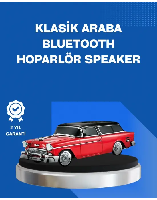 Retro Araba Şekilli Kablosuz Bluetooth Hoparlör