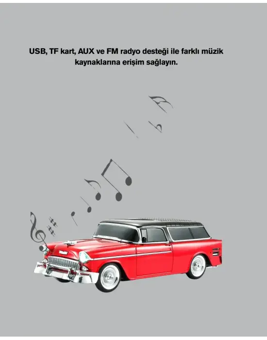Retro Araba Şekilli Kablosuz Bluetooth Hoparlör