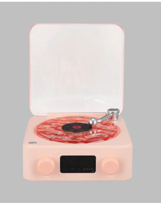 Retro Bluetooth Hoparlör – Kristal Ses, Gece Lambası, Saatli Tasarım