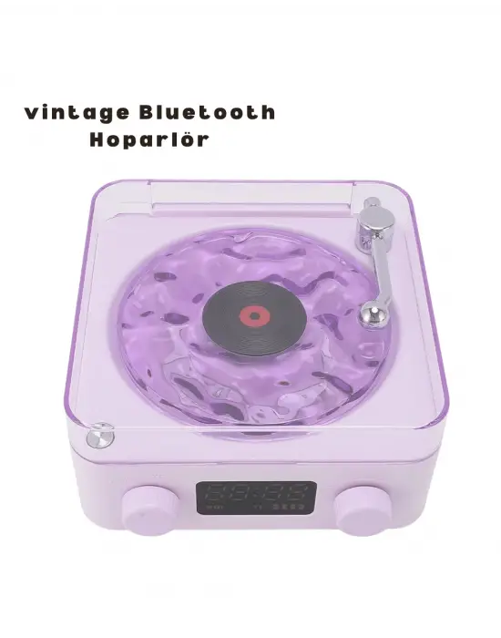 Retro Bluetooth Hoparlör Mor