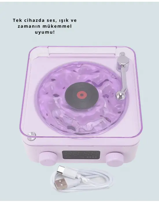 Retro Bluetooth Hoparlör Mor