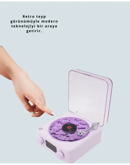 Retro Bluetooth Hoparlör Mor
