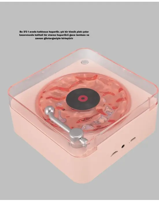 Retro Bluetooth Hoparlör Pembe
