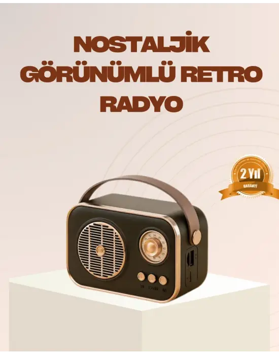 Retro Bluetooth Radyo – Nostaljik Tasarım, Tf Kart Ve Usb Destekli