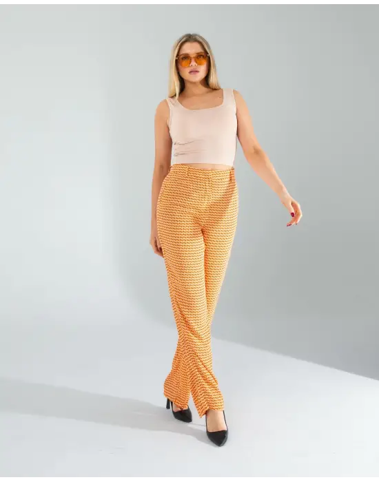 Trend Retro Desenli Pantolon