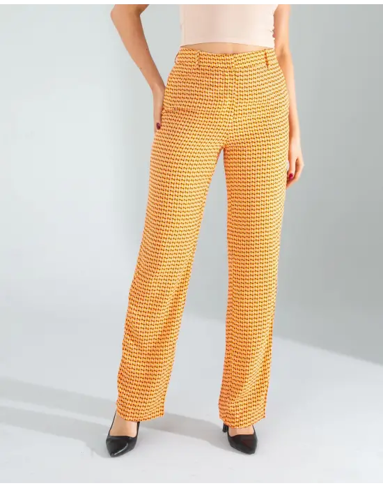 Trend Retro Desenli Pantolon