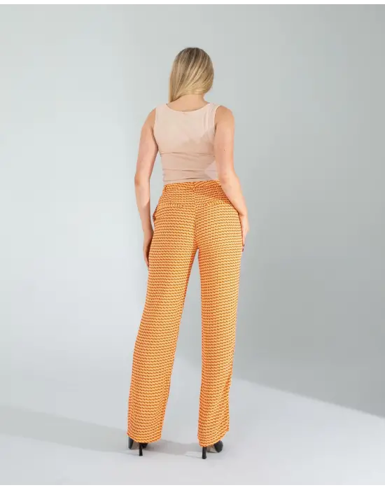 Trend Retro Desenli Pantolon
