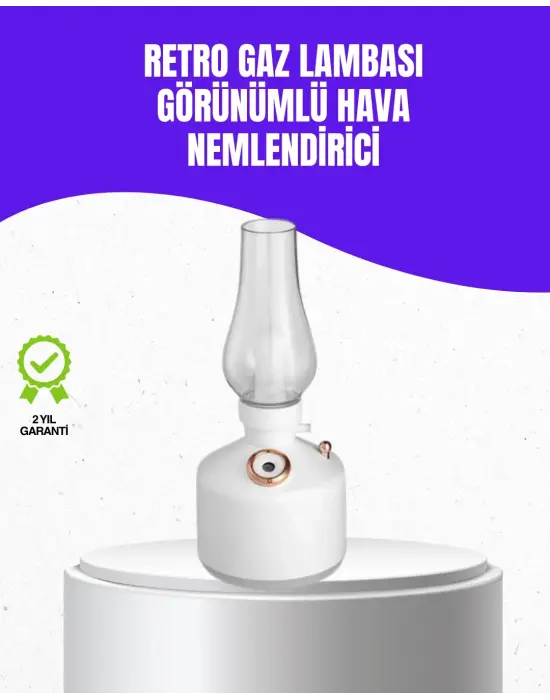 Retro Gaz Lambası Görünümlü Ledli Buhar Püskürtücü Aroma Difüzör