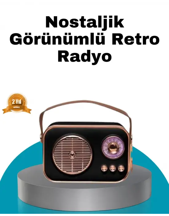 Retro Tarz Kablosuz Radyo – Bluetooth, Usb Ve Tf Kart Girişli