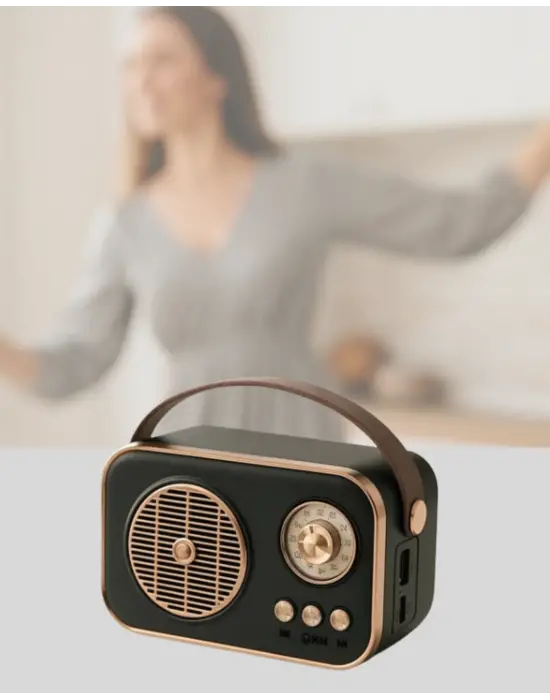 Retro Tarz Kablosuz Radyo – Bluetooth, Usb Ve Tf Kart Girişli