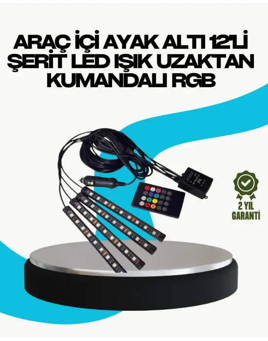 Rgb Geçişli 4 Parça Araç İçi Aydınlatma