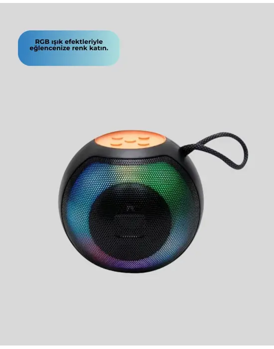 Rgb Işıklı Taşınabilir Kablosuz Bluetooth Hoparlör