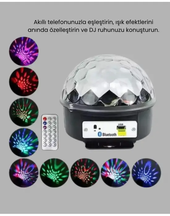 Rgb Led Disko Topu Projektör – Ev Partileri, Doğum Günleri Ve Eğlence İçin Işık Şovu