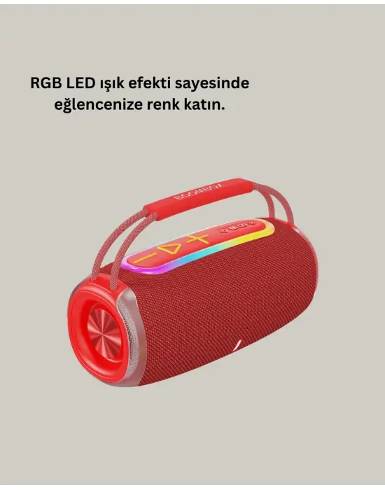Rgb Led Işıklı 20w Taşınabilir Hoparlör Bluetooth 5.3 + Type-c Şarj