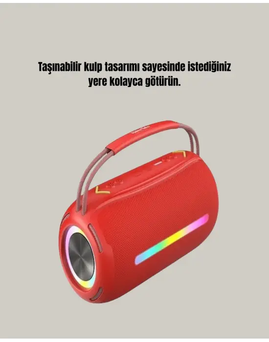 Rgb Led Işıklı 20w Taşınabilir Hoparlör Bluetooth 5.3 + Type-c Şarj