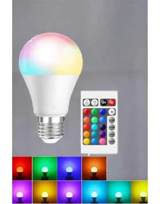 Rgb Led Lamba Led Işık Ampul Renk Değiştirebilen 100 Watt