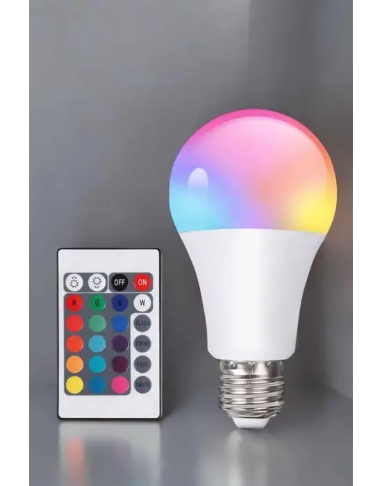 Rgb Led Lamba Led Işık Ampul Renk Değiştirebilen 100 Watt