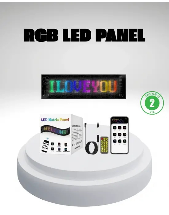Rgb Led Panel – Mobil Uyumlu, Yazı Ve Gıf Destekli, Usb Bağlantılı Dekoratif Ekran