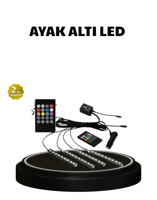 Rgb Müzik Kontrollü Araç Led Işık Seti 48 Led 12v Uzaktan Kumandalı