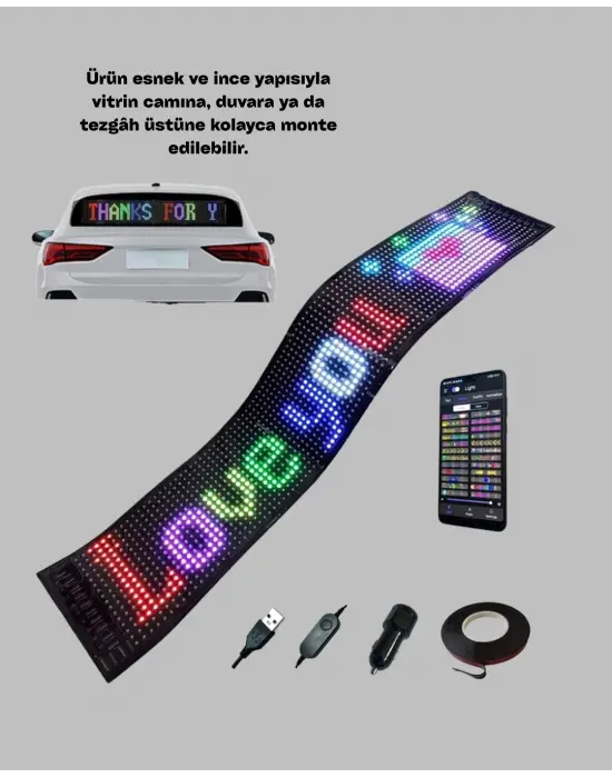 Rgb Renkli Led Ekran Tabela Usb Bağlantılı Ve Kayan Yazı Destekli