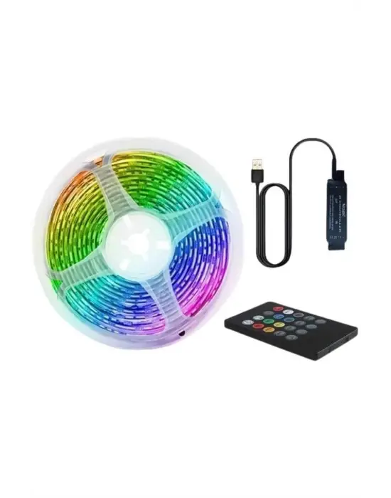 Rgb Şerit Led 10 Metre Led Işık Kumanda İle Kontrol Rgb