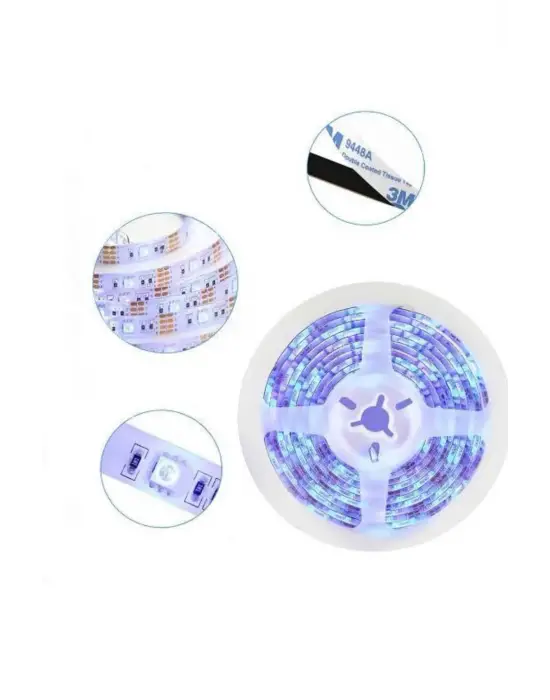 Rgb Şerit Led 10 Metre Led Işık Kumanda İle Kontrol Rgb
