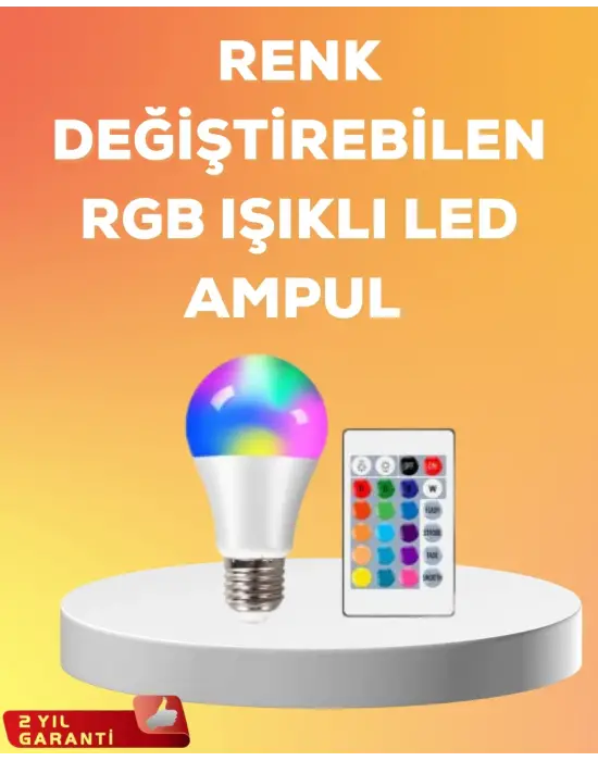 Rgb Uzaktan Kumandalı Led Ampul 16 Renk A Kalite 2025 Model Orijinal