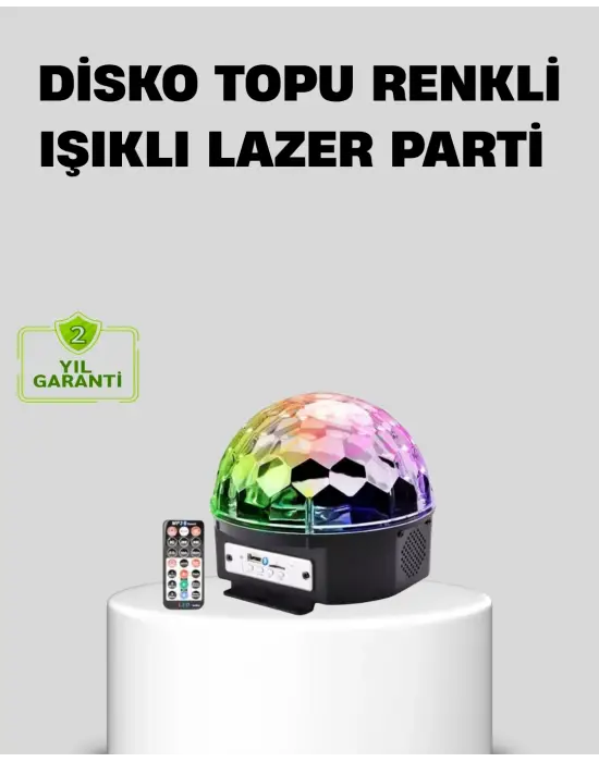Ritim Hassasiyetli Bluetooth Hoparlörlü Disko Işığı Döner Led Efektli