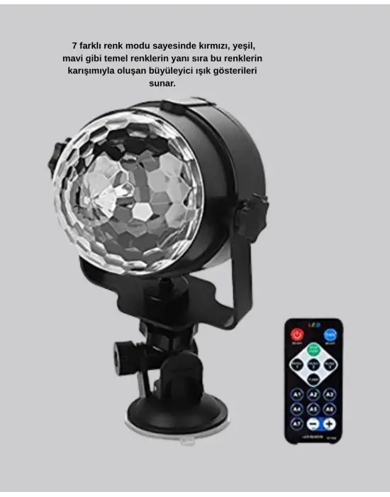 Ritme Duyarlı Led Disko Topu – Renkli Işık Gösterili Parti Lambası