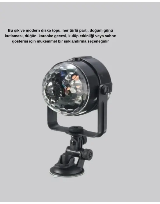 Ritme Duyarlı Led Disko Topu – Renkli Işık Gösterili Parti Lambası