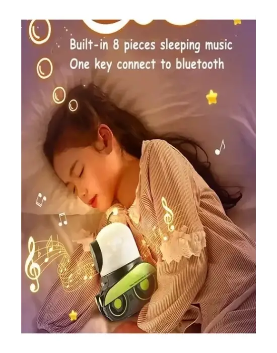 Robot Projeksiyon Gece Lambası Hoparlörlü Şarjlı Yıldızlı Gökyüzü Temalı Led Projeksiyon Lambası