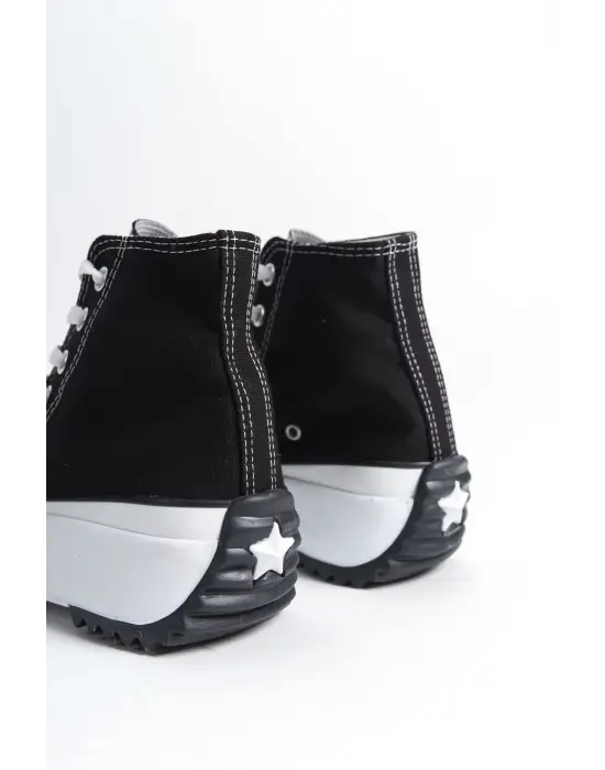 Modern Bağcıklı Spor Ayakkabı Siyah