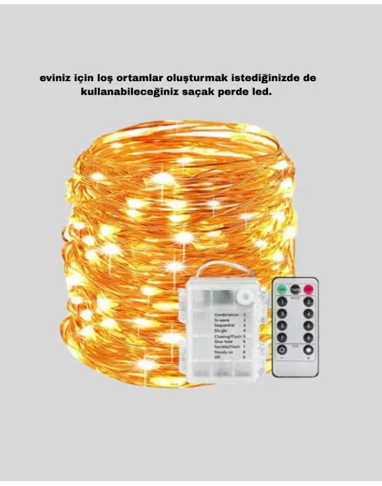 Romantik Ambiyans İçin Uzaktan Kumandalı Günışığı Peri Led