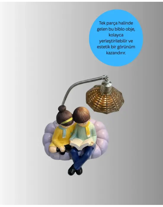 Romantik Çift Temalı Dekoratif Masa Lambası Yumuşak Led Işık