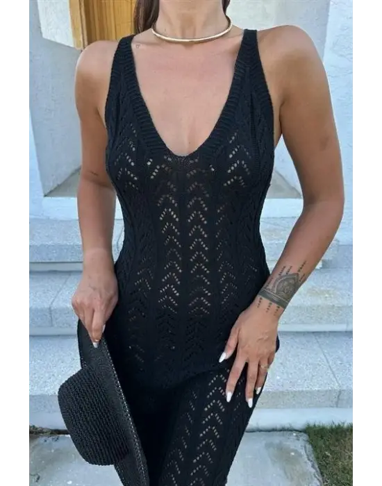 Omarı Zarif Sırt Dekolteli Elbise