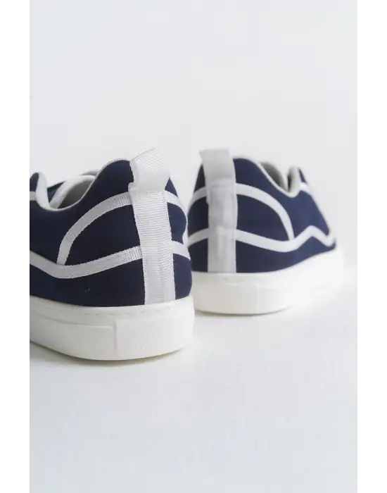 RS625 - Keten Erkek Spor Ayakkabı Lacivert Beyaz