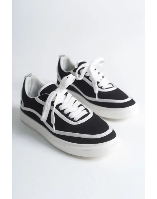 RS625 - Keten Erkek Spor Ayakkabı SİYAH - BEYAZ