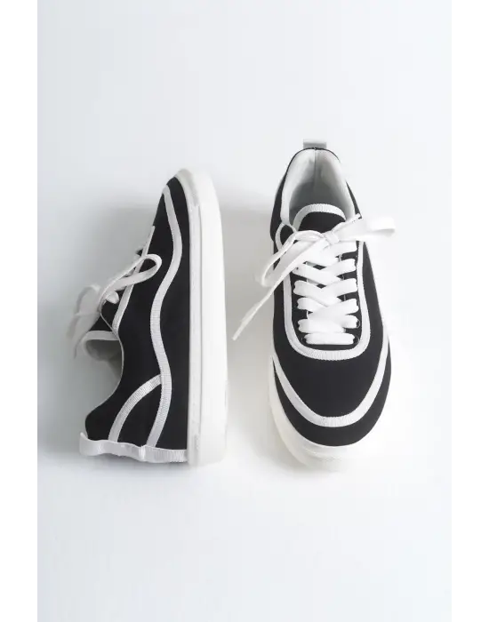 RS625 - Keten Erkek Spor Ayakkabı SİYAH - BEYAZ