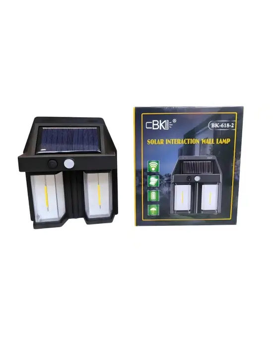 Rustik Ampul İkili Solar Duvar Aplik Güneş Enerjili Hareket Sensörlü