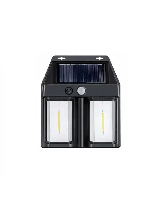 Rustik Ampul İkili Solar Duvar Aplik Güneş Enerjili Hareket Sensörlü