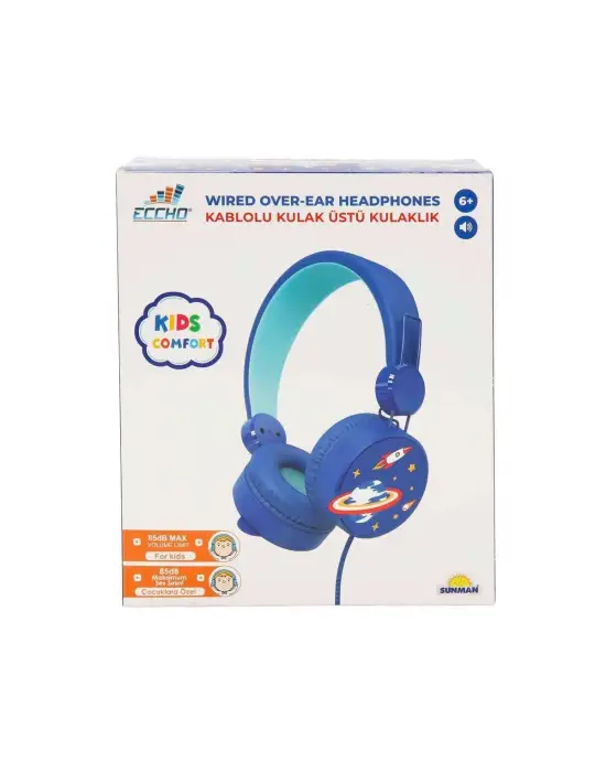 S02002604 -SUN-GLE-ECH-KULAKLIK MİKROFONLU KABLOLU UZAY RESİMLİ MV.