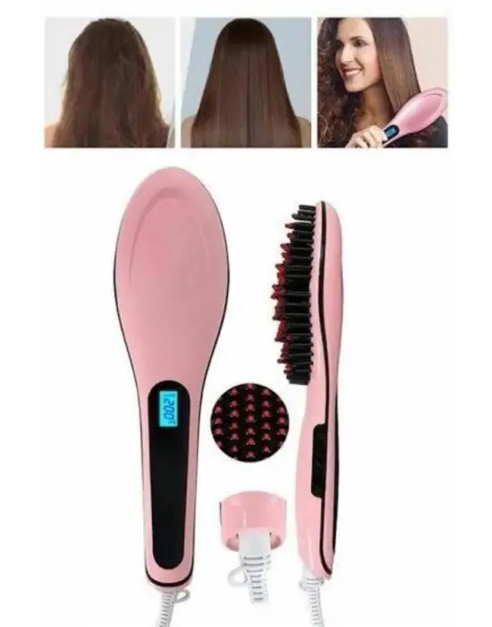 Saç Düzleştirici Tarak Dijital Göstergeli Seramik Kaplama Sıkı Dişli