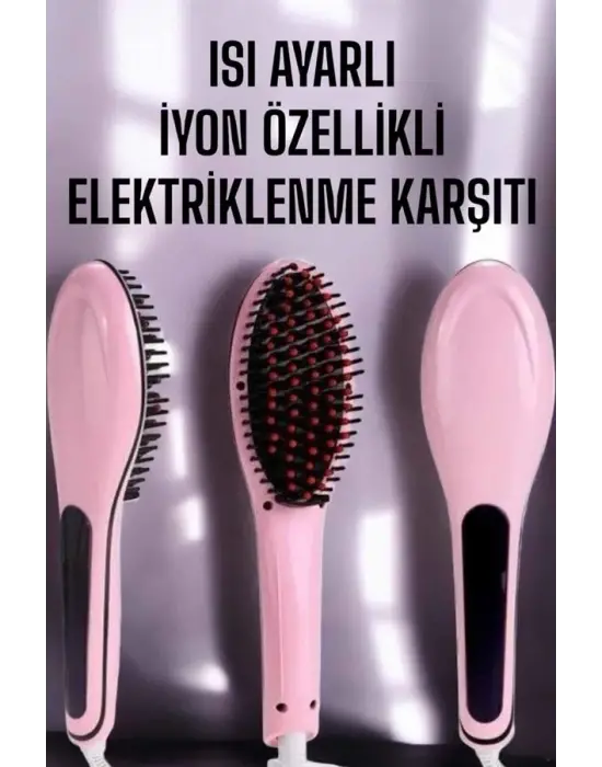 Saç Düzleştirici Tarak Isı Ayarlı Yıpranma Önleyici Düzleştirici Fön Tarak