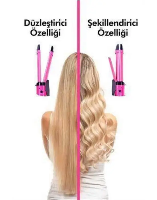 Saç Düzleştirici Ve Maşa İkili Saç Şekillendirici Tüm Saç Tiplerine Uygun