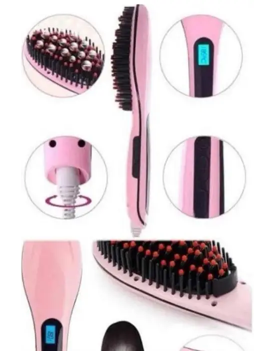 Saç Fırça Akıllı Lcd Ekran Pratik Saç Düzleştirici Tarak Pratik Taşınabilir