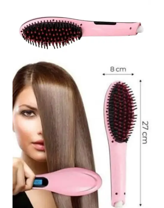 Saç Fırça Akıllı Lcd Ekran Pratik Saç Düzleştirici Tarak Pratik Taşınabilir
